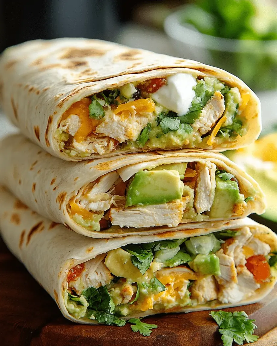 Assorted ingredients for chicken burritos laid out on a kitchen counter