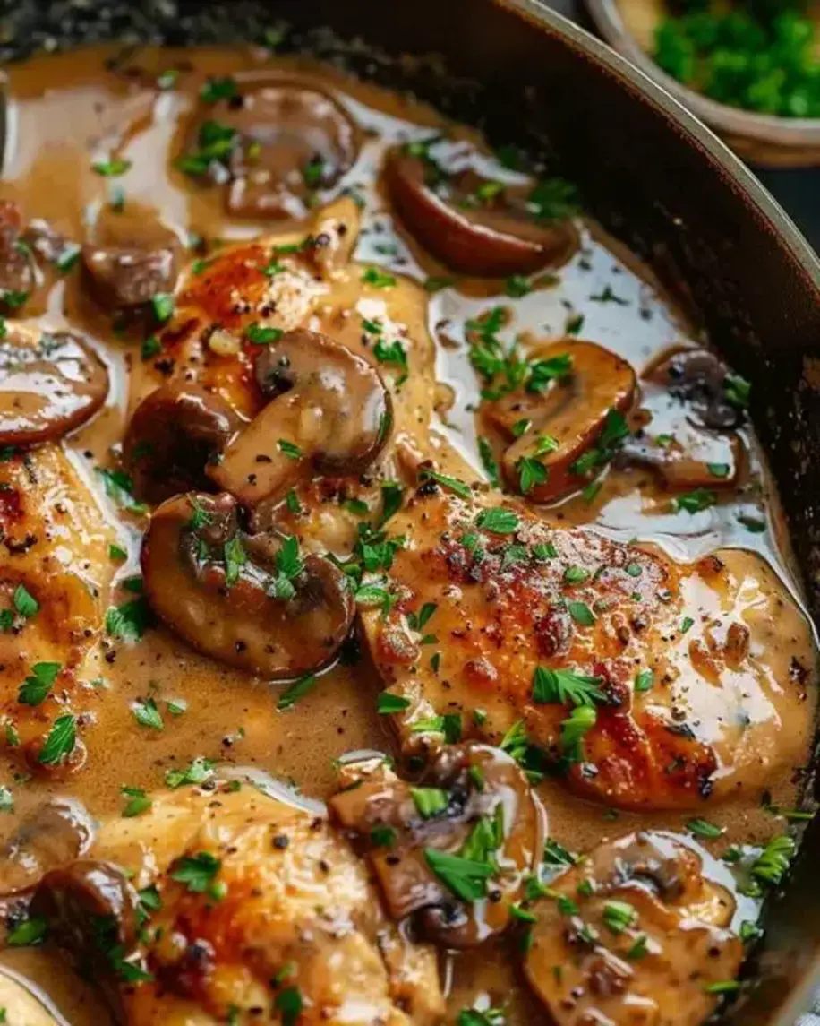 Slow Cooker Chicken Marsala Ingredients Prepared
