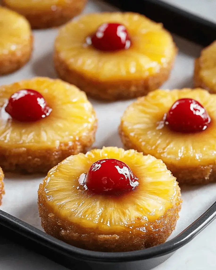 Mini Pineapple Upside-Down Cookie Cakes