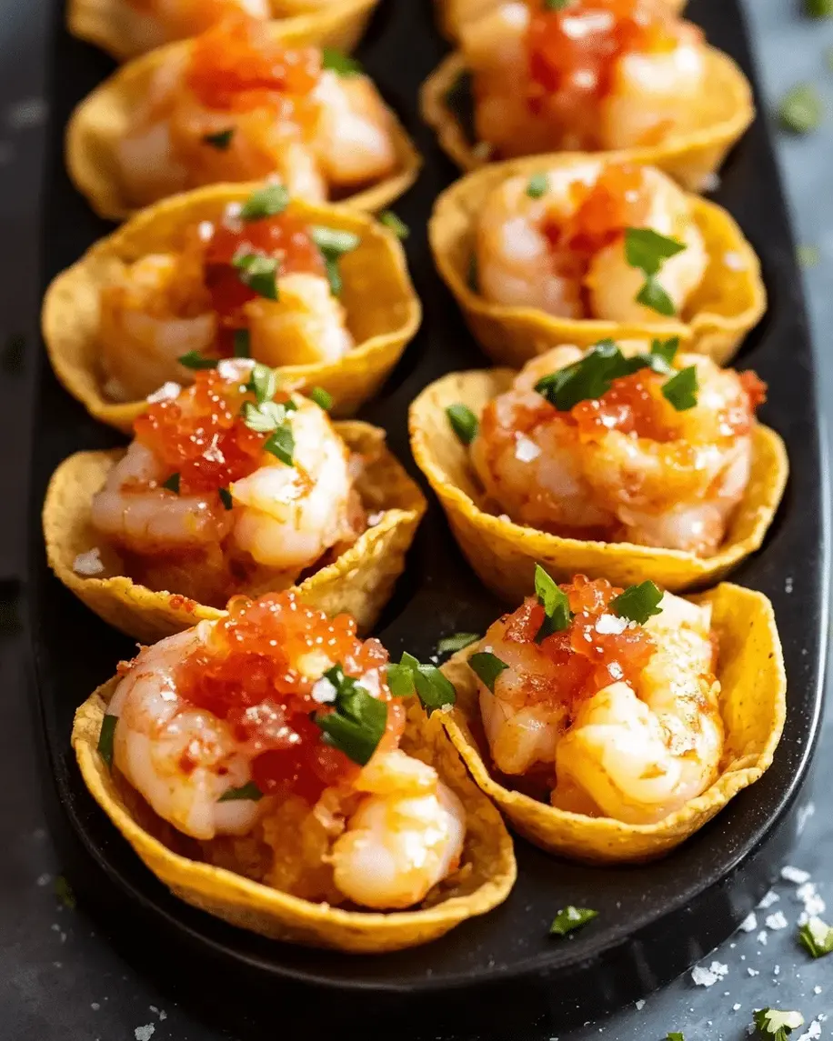 Crispy Mini Tacos with Prawn Cocktail Filling