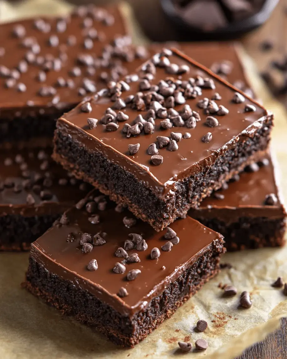 Decadent chocolate cookie bar base mixture ready for baking