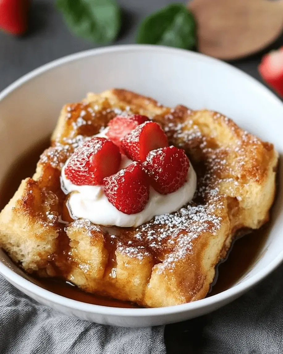 Overnight French Toast Casserole ingredients laid out beautifully on a wooden board.