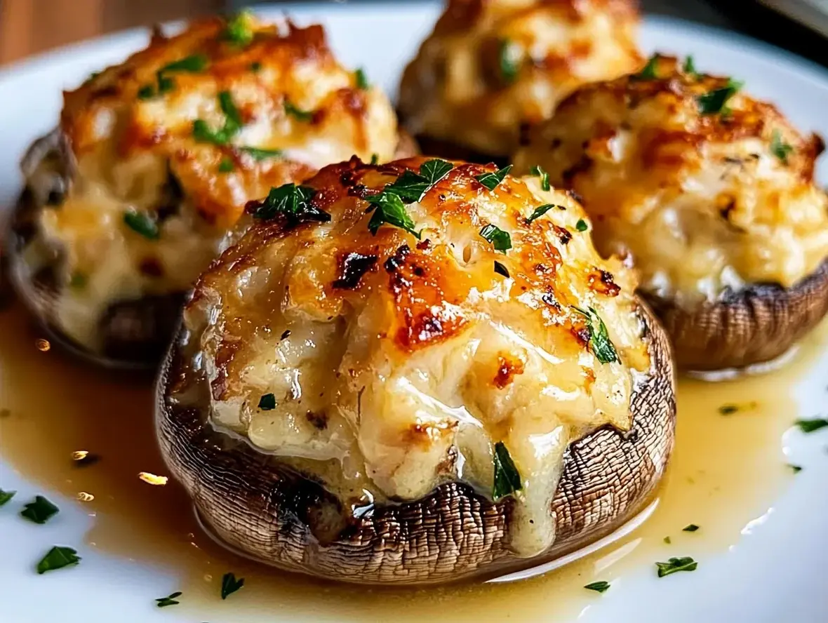 Easy Stuffed Mushrooms with Crab and Cheese image
