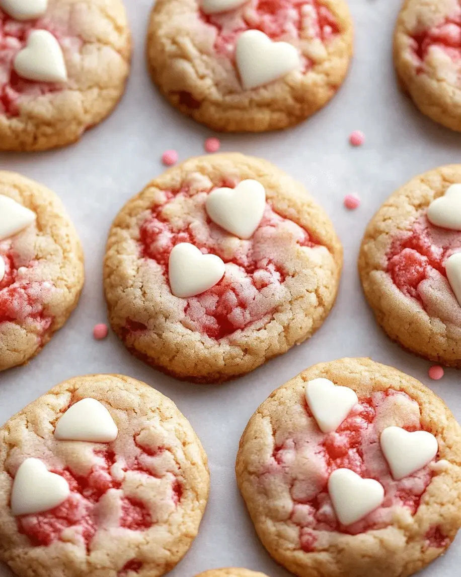 Soft-baked Easy Strawberry Cake Mix Cookies fresh from the oven, with a vibrant pink hue and inviting texture