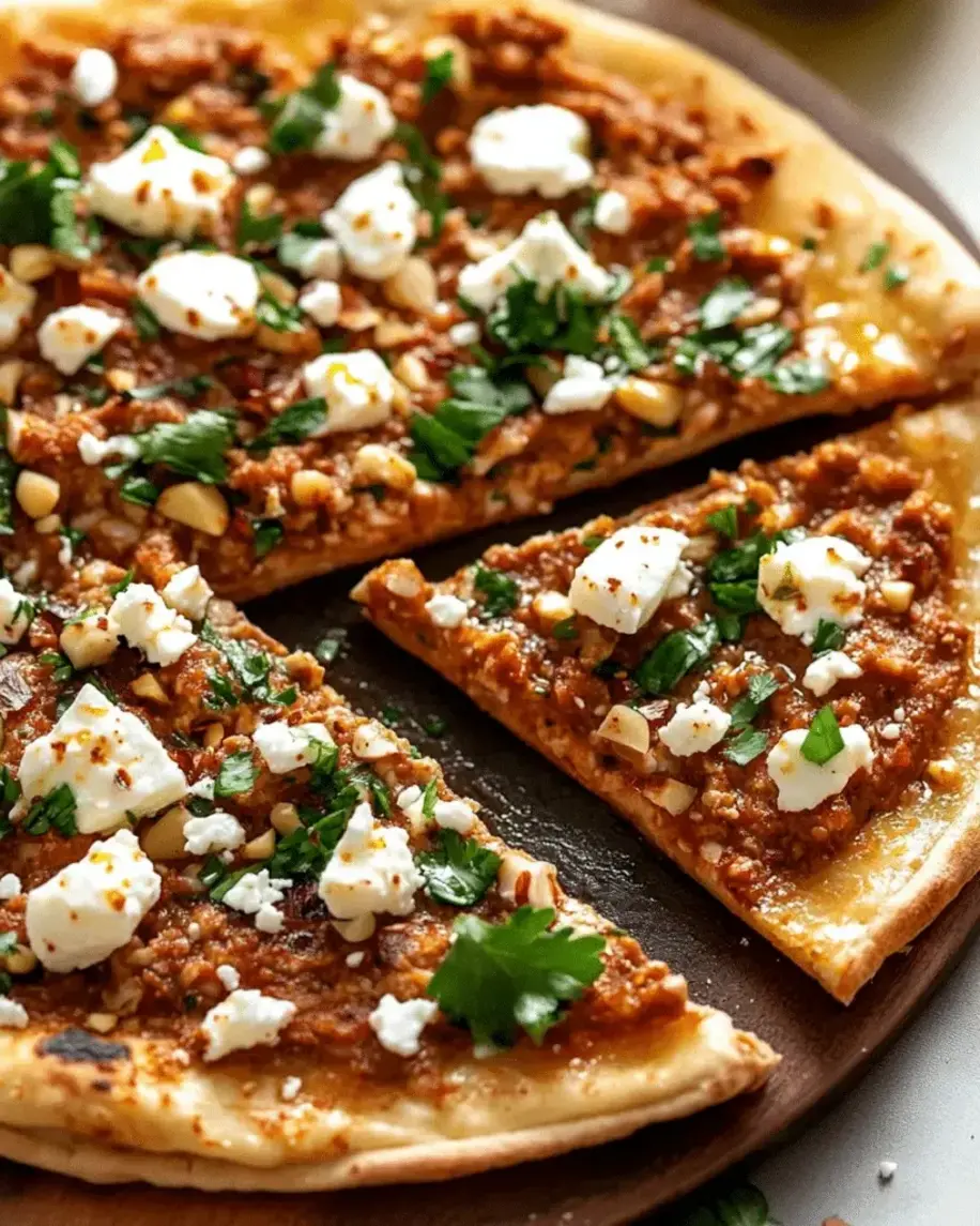 Additional view of Spiced Chicken Flatbread with Feta and Pine Nuts