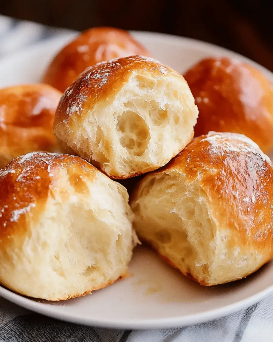 A bowl of dough for rustic bread rolls, ready for its first rise.