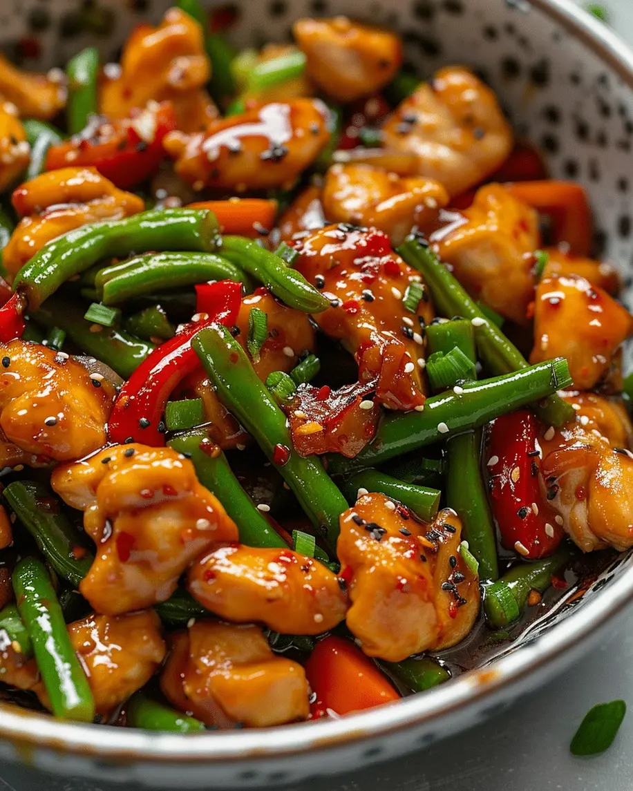 Chicken and Green Bean Stir Fry Preparation