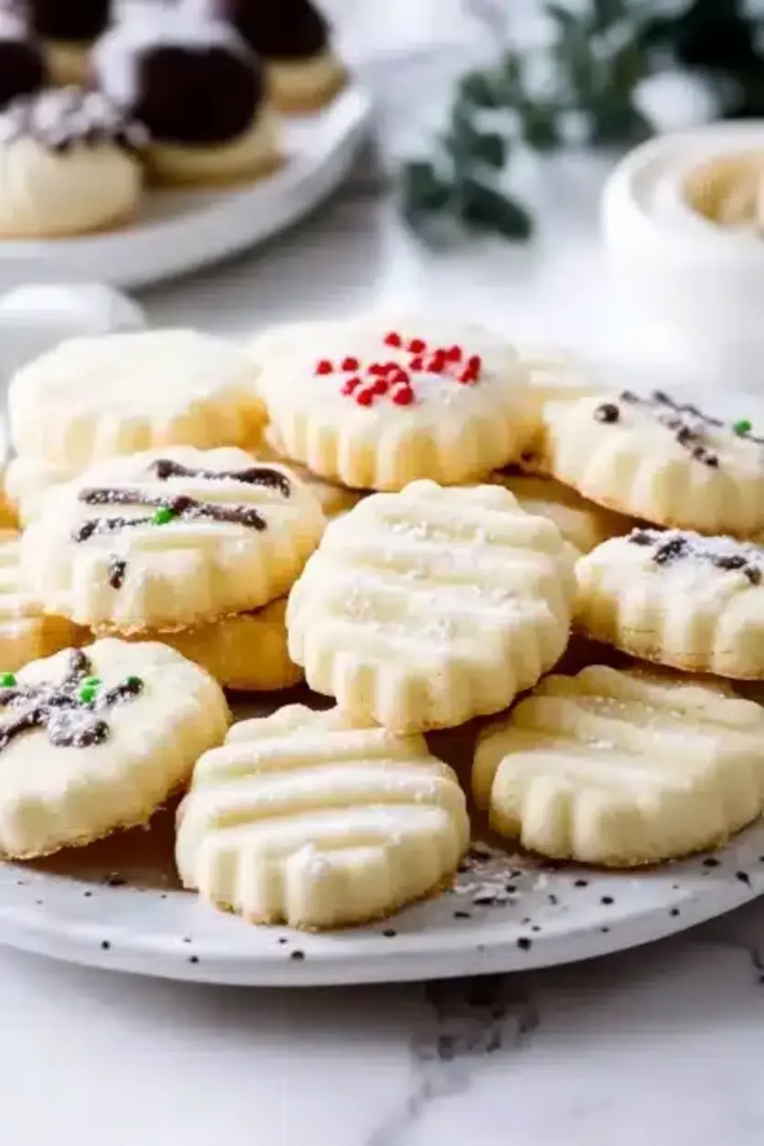 Whipped Shortbread Cookies on a cooling rack
