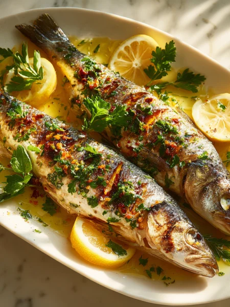 branzino fish whole roasted Mediterranean style