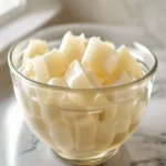 Bowl of bloomed Knox unflavored gelatin ready to dissolve