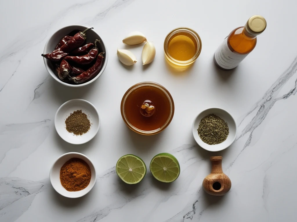 Chipotle honey chicken marinade ingredients: chipotle peppers in adobo, honey, lime, garlic, and spices