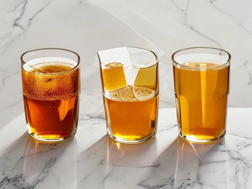 three versions of glucose reset ritual recipe side by side: original, gelatin version, and honey-ginger version